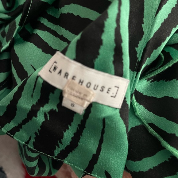 Green with Black Zebra pattern wrap dress Size 8 - Picture 4 of 4